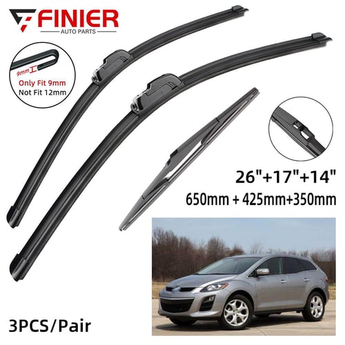 3 Wipers 26/16/14 Silicone Windshield Wiper Blades Replacement for Mazda  CX-7 CX7 2012-2007 Hyundai Tucson 2020-2016+More Cars,26/16 Front Wiper