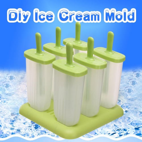 6Pcs Popsicle Molds Reusable Ice Cream DIY Ice Pop Maker Ice Bar Maker  Plastic Popsicle Mold For Homemade Iced Snacks