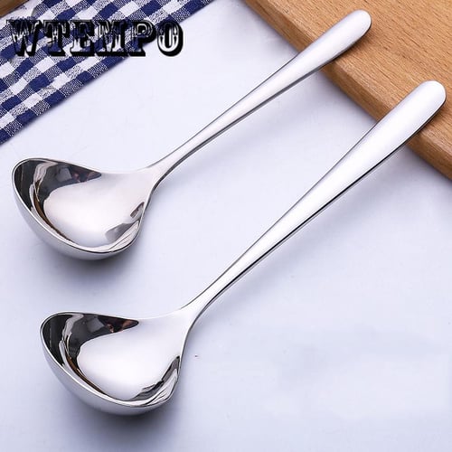 Commercial long handle hot pot spoon stainless steel soup spoon leaky spoon  golden two in one