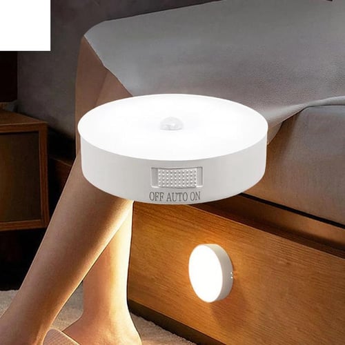 Motion Sensor Light Led USB NightLights Round Chargeable Lamp for Bedroom  Kitchen Stair Hallway Wardrobe Cupboard Lighting