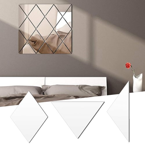 Diamond 3D Wall Art Acrylic Mirror Wall Sticker DIY Wall Decals Art Room  Decor