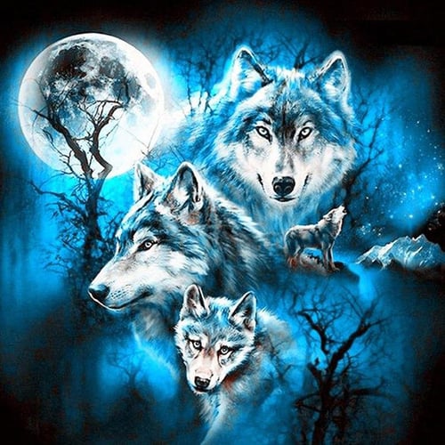 Cheap Woman DIY 5D Diamond Painting Full Round Resin Wolf Animals Diamond  Embroidery Rhinestone Picture Cross Stitch Home Decor