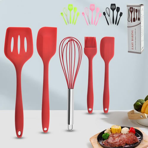 6pcs Silicone Kitchen Utensils Set Including Scraper And Oil Brush, Baking  Tool Cake Cream Spatula