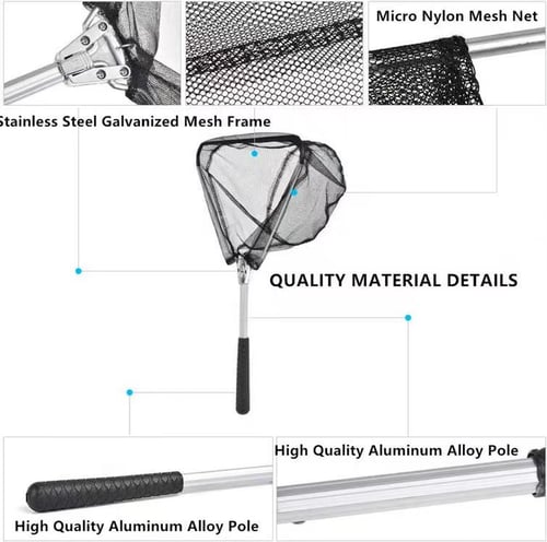 Fly Fishing Landing Net Portable Lightweight Rubber Net With
