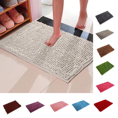 Absorbent Soft Shaggy Non Slip Bath Mat Bathroom Shower Home Floor Rugs  Carpet