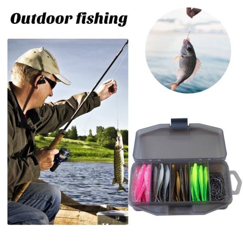 1 Set Soft Fishing Bait with Hook Soft Flexible Swing Saltwater Freshwater  Lures Baits Fishing Tackle Box Kit - AliExpress