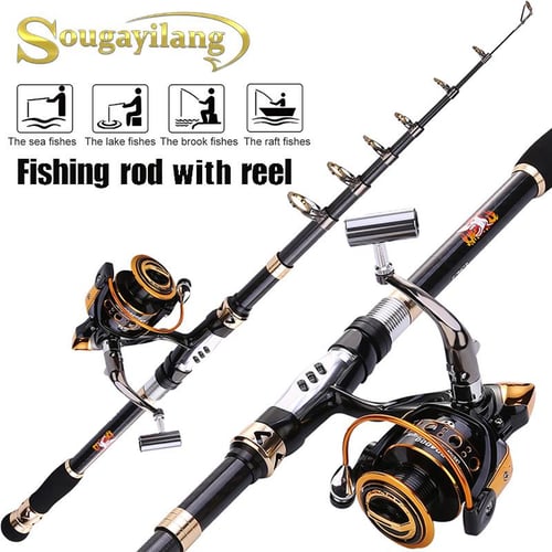 Fishing Rod Reel Combos Carbon Fiber Telescopic Fishing Pole with