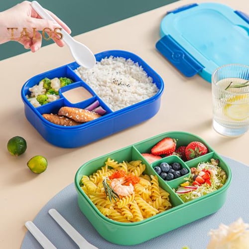 Lunch Box For Adults, 1200ml Kids Bento Box With 3 Comments, Leak