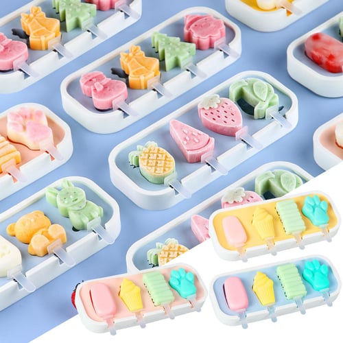 Ice Cream Molds 4/6/10 Popsicle Molds Set Popsicle Ice Tray DIY Ice Cream  Reusable with Stick Cover ice mold Kitchen Accessories - AliExpress