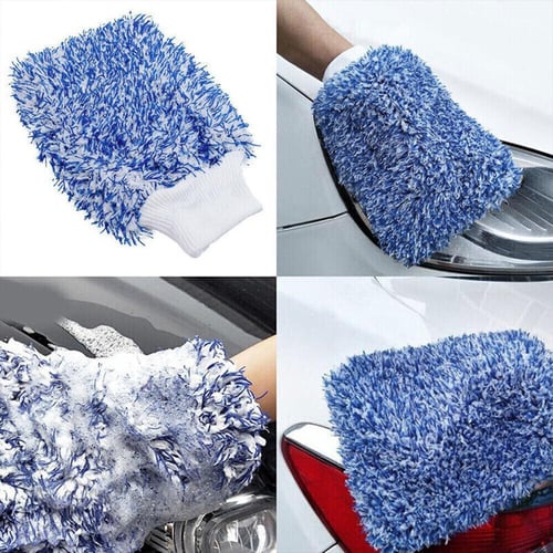 Chenille Microfiber Car Wash Mitt Scratch Lint Free Double-sided