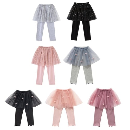 Best Deal for Little Girls Ruffle Skirt Pants Footless Stretch