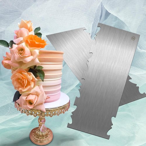 LMETJMA 10 Inch Stainless Steel Metal Cake Scraper Large Double Sided  Patterned Stripe Edge Smoother Scraper Pastry Cutter JT160 - AliExpress