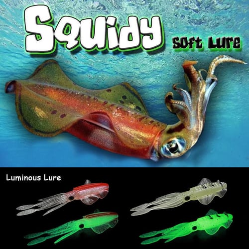 Soft Squid Lures Saltwater Octopus Bait Squidy Soft Lure Luminous