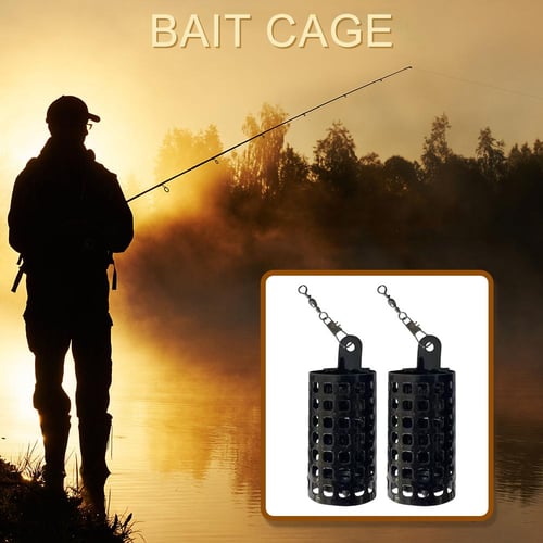 10pcs Square Fishing Bait Feeder Cages Holder Metal Lure Container
