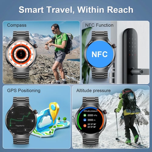 For Huawei GT4 PRO Smart Watch Men Watch 4 Pro AMOLED HD Screen Bluetooth  Call GPS