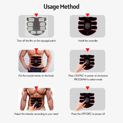 Smart Abs Stimulator Abdominal Muscle Toner Abs Muscle Trainer 6 Modes 9  Levels Intensity Body Fitness Shaping Massage Patch Unisex Battery Powered  - buy Smart Abs Stimulator Abdominal Muscle Toner Abs Muscle