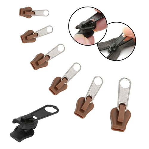6pcs Instant Zipper Universal Instant Fix Zipper Repair Kit Replacement Zip  Slider Teeth Rescue New Design for DIY Sew