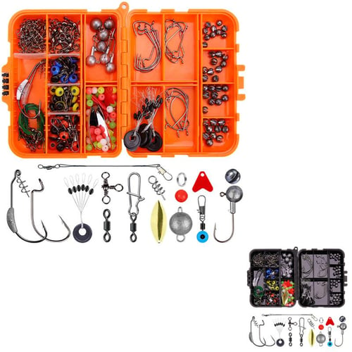 177 Pcs Fishhook Swivel Weights Connector Beads Sinker Lure Box Carp Kit  Fishing Accessories Set Tackle 