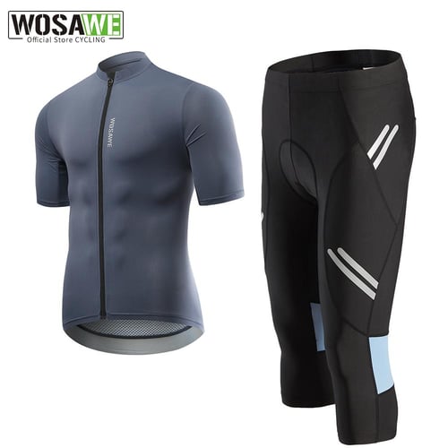WOSAWE Mens Cycling Pants Reflective 3/4 Cycling Shorts MTB