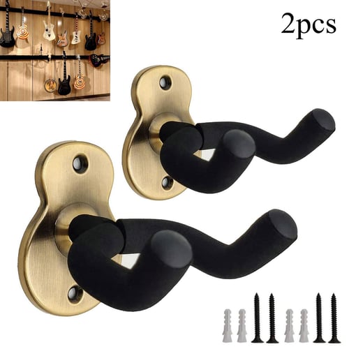 Guitar Wall Mount Wall Hanger 3 Pack Hook Black Metal Guitar Holder for  Acoustic Electric Bass Guitar Ukulele Banjo mandolin 