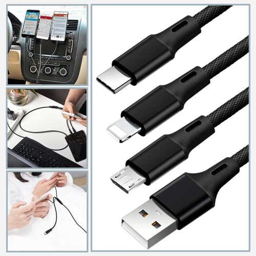 30cm Short Cable USB Type C Fast Charger Adapter Cable For iPhone/Type  C/Micro