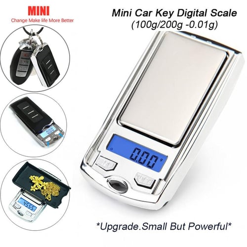 Mini Portable Gram Scale 200g/ 0.01g Mini Digital Pocket Scale Car Key  Shape Electronic Scale with Battery for Jewelry, Food (1 Piece)