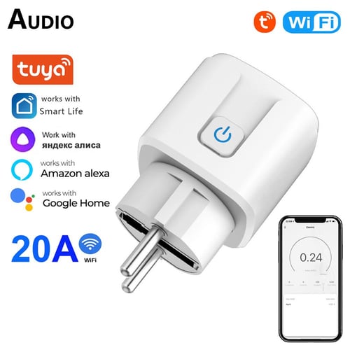 Smart Plug WiFi Socket EU 20A With Power Monitor Timing Function Smart Life  APP Works With Alexa Google Home