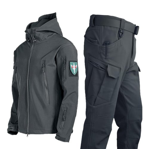 Winter Men's Soft Shell Pants Army Tactical Fleece Warm Waterproof Cargo  Hiking