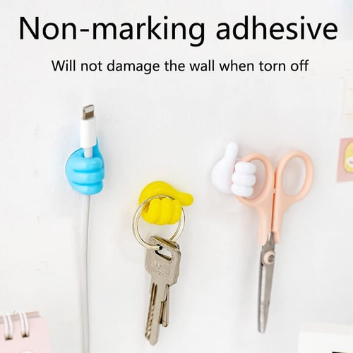 4PCS Creative Self-Adhesive Key Holder Wall Hooks for Hanging Hooks for  Home Small Things,Kitchen Bathroom Waterproof Wall Hook