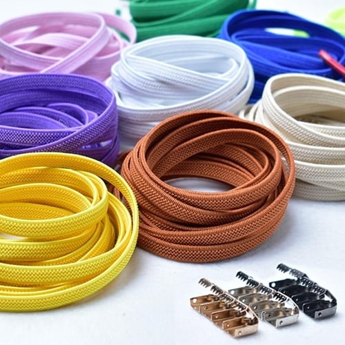 (Apple Green) No Tie Shoe Laces Elastic Shoelaces Outdoor Leisure Sneakers Quick Safety Flat Kids and Adult Unisex Lazy Laces