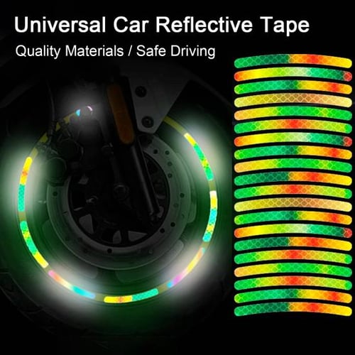 20pcs Wheel Hub Strong Reflective Stripe Stickers for Car Motorcycle Wheels  Rim Cycling Bicycle Night Safety