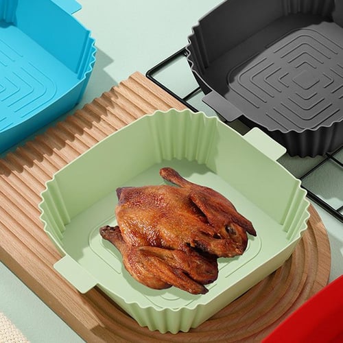 Air Fryers Oven Baking Tray Fried Chicken Basket Mat Airfryer Silicone Pot  Round Replacemen Grill Pan Accessories 1Pc