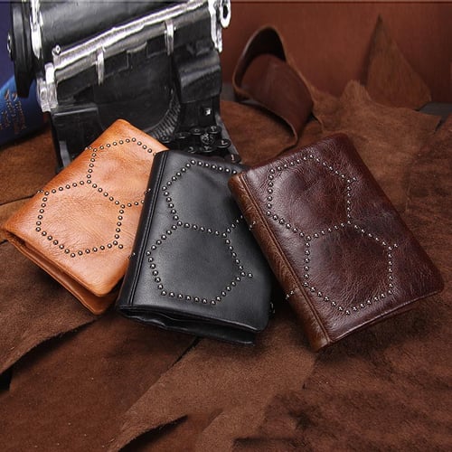 CONTACTS Genuine Leather Men‘s Wallet Short Purse For Men Coin Pocket  Wallets Male Portmane