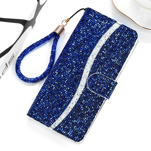 1pc Shiny Folding Phone Case With Sparkly Lanyard Compatible With