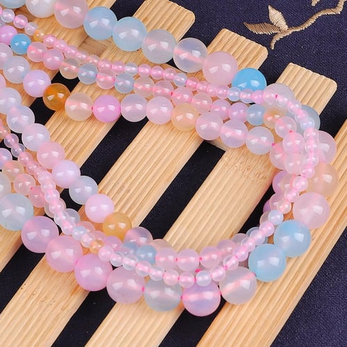 Pink Morgan Agates Stone Beads Natural Round Spacer Beads for Jewelry  Making DIY Charms Bracelet Necklace Accessories 4 6 8 10mm