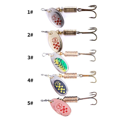 Cheap HENGJIA 0.44oz Metal Spinner Spoon Bait with 2 Blades Trout Bass Pike Fishing  Lures lot 10
