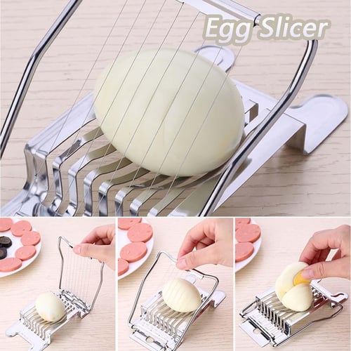 Egg Slicer, Multipurpose 304 Stainless Steel Wire Egg Slicer for Hard  Boiled Eggs, Aluminum Egg Cutter Heavy Duty Slicer