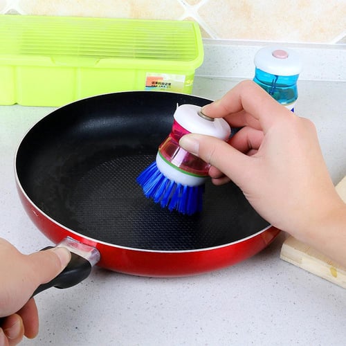 Best Gift!Soap Dispenser Scrubber Dish Wand Brush Scrub Refill Washing  Potts clean Kitchen 