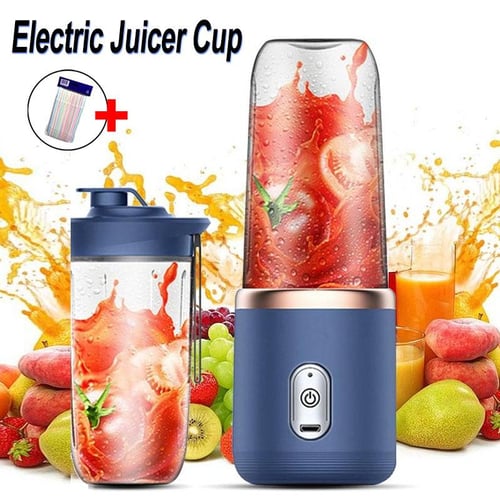 6 Blades Portable Juicer Small Electric Juicer Fruit Automatic Smoothie  Blender Kitchen Tool Food Processor