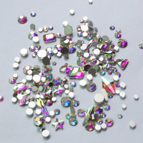 500pcs Symphony Rhinestone for Nails Bubble Bead Crystal Mixed