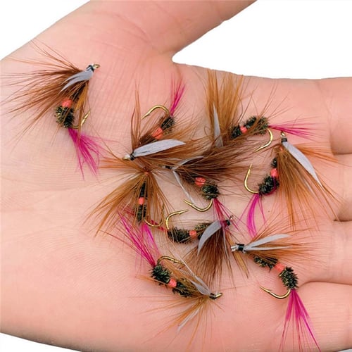 6/12/18/24Pcs Fly Fishing Lure Nymph Dry Wet Flies Bionic Bait Fly