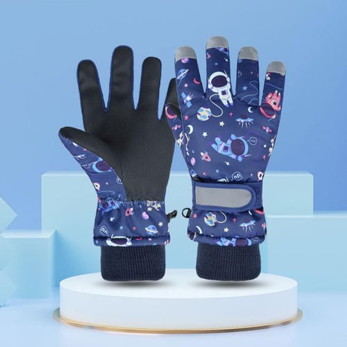 Children Kids Ski Gloves Winter Snowboard Snow Warm Glove Boys Girl  Waterproof Thicken Mittens Keep Finger Warm