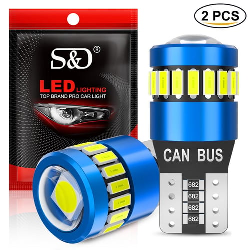 2Pcs Canbus T10 W5W Led Bulbs 18SMD 3014+3030 6000K 168 194 Led 5w5 Lens  Wedge Car Interior Map Dome Lights Parking Side Light Auto Signal Lamp -  buy 2Pcs Canbus T10 W5W