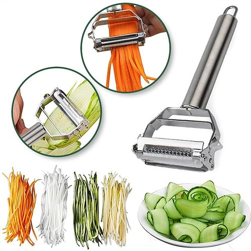 Multifunctional Stainless Steel Vegetable Fruit Peeler Slicer Cutter Double  Planing Grater Tool