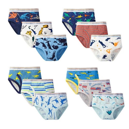 3 PCS Kids Boys Underwear Cartoon Dinosaur Children Shorts Panties