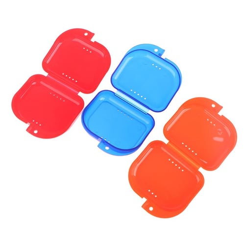 RETAINER CASE - SOLID RED - ORTHODONTIC - MOUTH GUARD - DENTAL