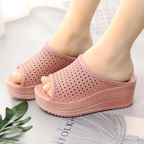 Fashion Women Sandals Waterproo Sli On Round Female Slippers