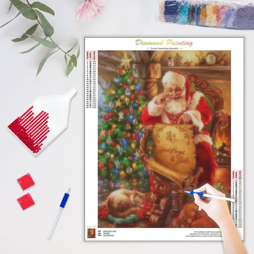 Christmas Diamond Painting Kits for Adults, (Santa Claus 12x16Inch)