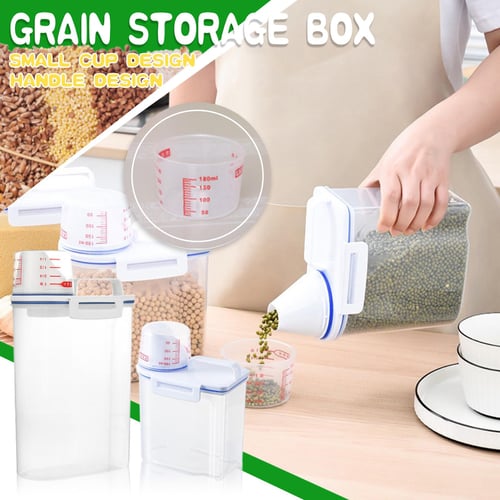 1.5L Plastic Transparent Grains Storage Tank Food Kitchen