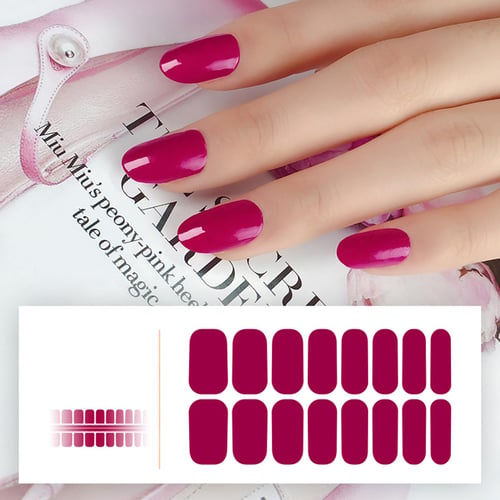 Semi Cured Gel Nail Polish Strips Waterproof Nail Stickers Self